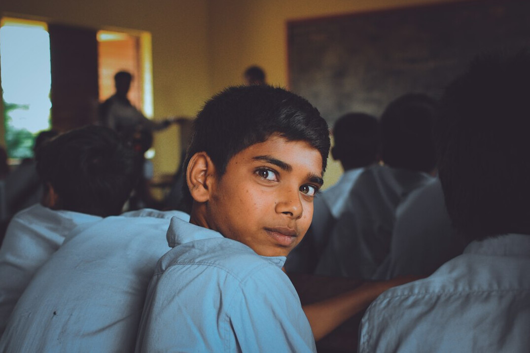 group discussion in bright classroom